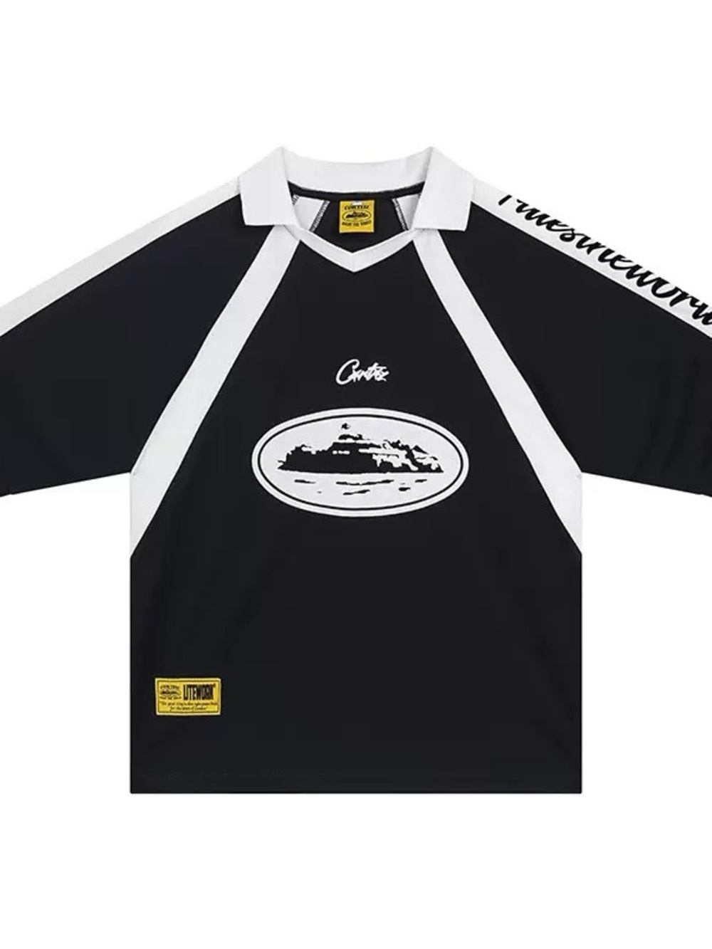 Crater Black & White Short Sleeve Soccer Jersey